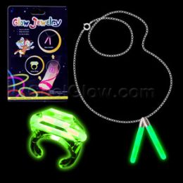 24 Wholesale Glow Ring And Anklet Set - Assorted