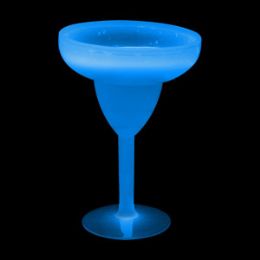 12 Wholesale Glow Margarita Glass 10 Oz. - Blue