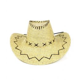 48 Wholesale Stitched Straw Cowboy Hat