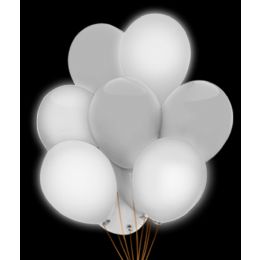 100 Pieces Led 14 Inch Balloons - White 5 Pack - LED Party Supplies