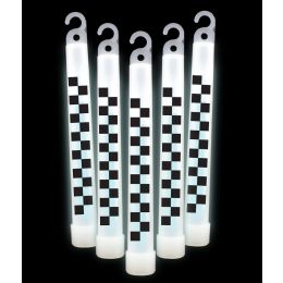 20 Wholesale 6 Inch Checkered Glow StickS- White