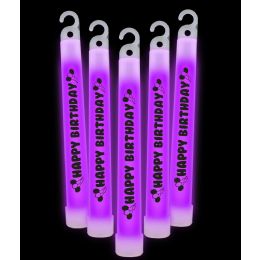 20 Wholesale 6 Inch Happy Birthday Glow StickS- Purple