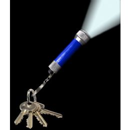 720 Wholesale Aluminum 3 Led Flashlight Key ChaiN-Blue