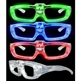 12 Wholesale Led Sound Activated Eye GlasseS- Assorted