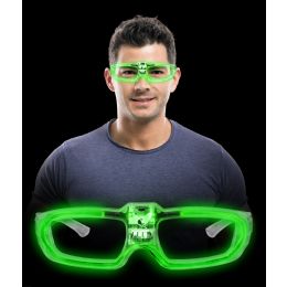 144 Wholesale Led Sound Activated Eye GlasseS- Green