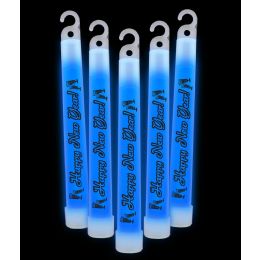 20 Wholesale 6 Inch Happy New Year Glow StickS- Blue