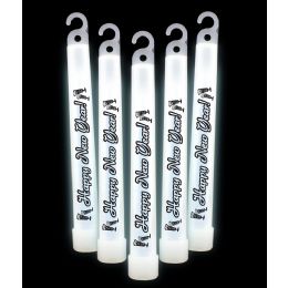 20 Pieces 6 Inch Happy New Year Glow StickS- White - LED Party Supplies