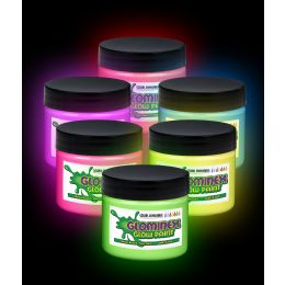 4 Wholesale Glominex Glow Paint 4 Oz Jars - Assorted