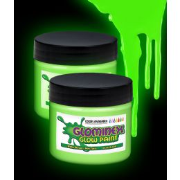 24 Pieces Glominex Glow Paint 4 Oz Jar - Green - LED Party Supplies