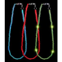 24 Wholesale Led 25 Inch Bead Necklace - Assorted