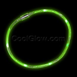 144 Wholesale Led Light Chaser Necklace - Green