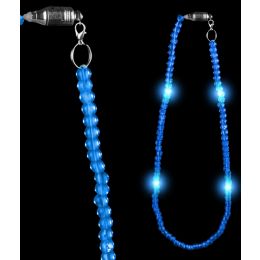 288 Wholesale Led 25 Inch Bead Necklace - Blue