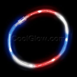 144 Wholesale Led Light Chaser Necklace - ReD-WhitE-Blue