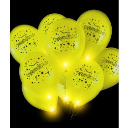 50 Wholesale Led 14 Inch Blinky Balloons Congratulations - Yellow