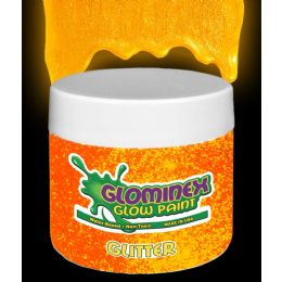 6 Wholesale Glominex Glitter Glow Paint Pint - Orange