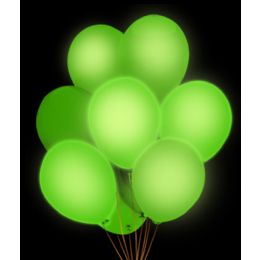 100 Wholesale Led 14 Inch Balloons - Green 5 Pack