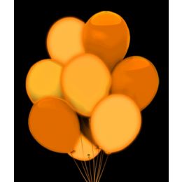 100 Wholesale Led 14 Inch Balloons - Orange 5 Pack