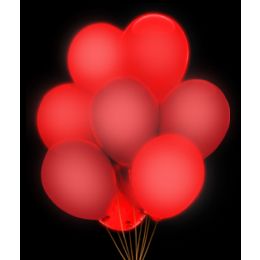 100 Wholesale Led 14 Inch Balloons - Red 5 Pack
