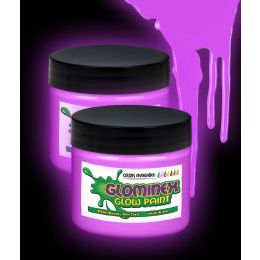 24 Wholesale Glominex Glow Paint 4 Oz Jar Purple