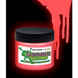 12 Wholesale Glominex Glow Paint 8 Oz Jar - Red