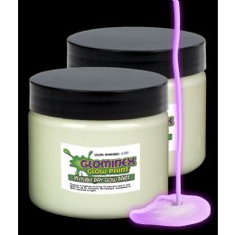 12 Wholesale Glominex Glow Paint 8 Oz Jar - Invisible Day Purple