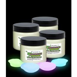 3 Wholesale Glominex Glow Paint 8 Oz Jars - Invisible Day Assorted