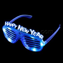 72 Pieces Led New Year Slotted Shades - Blue - LED Party Supplies