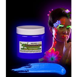 24 Pieces Glominex Glow Body Paint 4oz Jar - Blue - LED Party Supplies