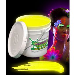 Glominex Glow Body Paint 128oz Bucket - Yellow - LED Party Supplies