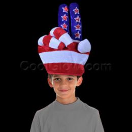 48 Wholesale Led Patriotic Flashing Peace Hat
