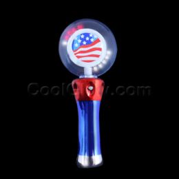 96 Wholesale Led Spinner Wand - ReD-WhitE-Blue