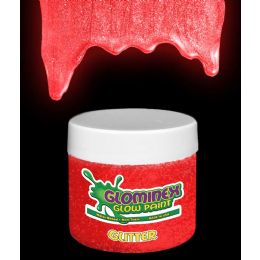 48 Wholesale Glominex Glitter Glow Paint 2 Oz Jar - Red
