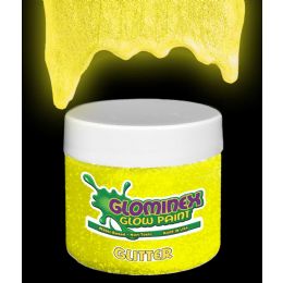 24 Wholesale Glominex Glitter Glow Paint 4 Oz Jar - Yellow