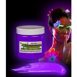 24 Pieces Glominex Glow Body Paint 4oz Jar - Purple - LED Party Supplies