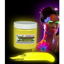 24 Pieces Glominex Glow Body Paint 4oz Jar - Yellow - LED Party Supplies