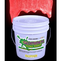 Glominex Glitter Glow Paint Gallon - Red - LED Party Supplies