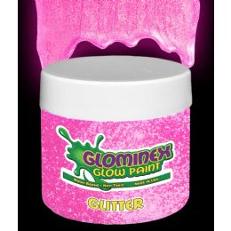 6 Wholesale Glominex Glitter Glow Paint Pint - Pink