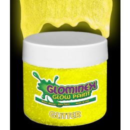 6 Pieces Glominex Glitter Glow Paint Pint - Yellow - LED Party Supplies
