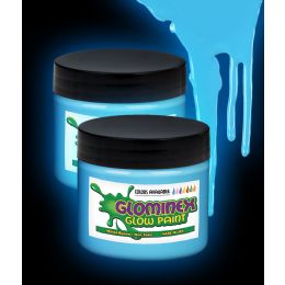 24 Wholesale Glominex Glow Paint 4 Oz Jar - Blue