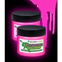24 Wholesale Glominex Glow Paint 4 Oz Jar - Pink