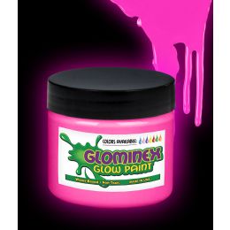 6 Wholesale Glominex Glow Paint Pint - Pink