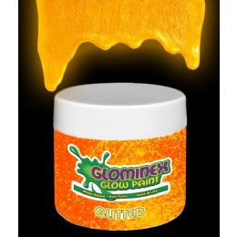 24 Wholesale Glominex Glitter Glow Paint 4 Oz Jar - Orange
