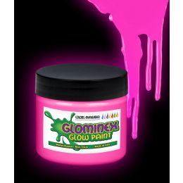 12 Wholesale Glominex Glow Paint 8 Oz Jar - Pink