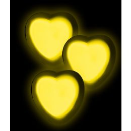 40 Wholesale Glow Badge Heart - Yellow