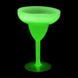 12 Pieces Glow Margarita Glass 10 Oz. - Green - LED Party Supplies