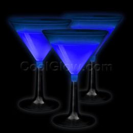 100 Wholesale Glow Martini Glass - Blue