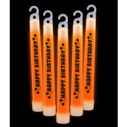 20 Wholesale 6 Inch Happy Birthday Glow StickS- Orange