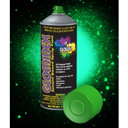 12 Wholesale Glominex Glow Spray Paint 4oz - Invisible Day Green