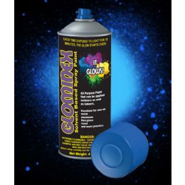 12 Wholesale Glominex Glow Spray Paint 4oz - Invisible Day Blue