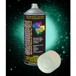 12 Wholesale Glominex Glow Spray Paint 4oz - Invisible Day Aqua